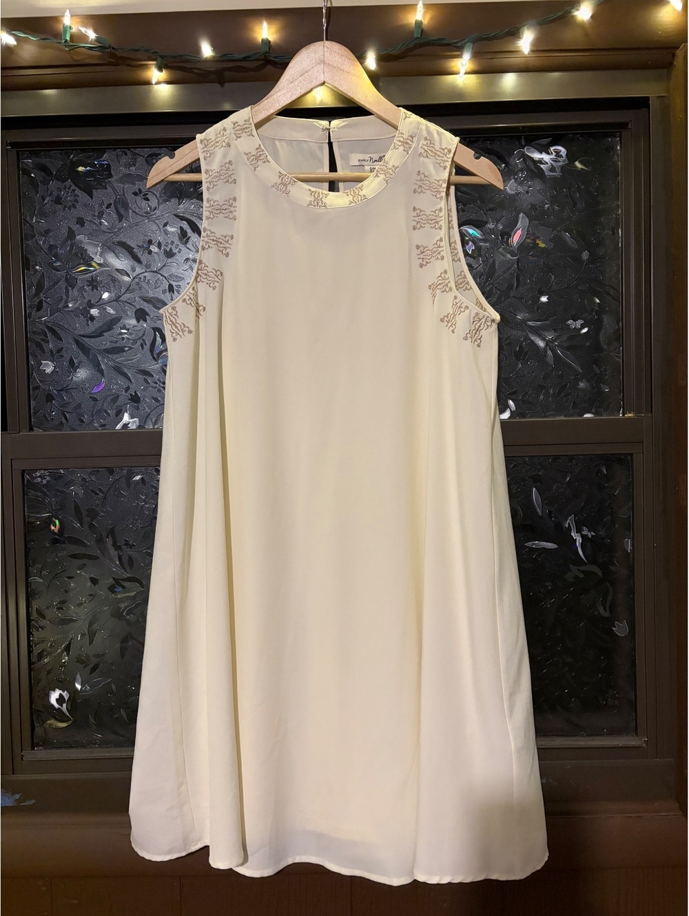 White Gold-Embroidered Dress